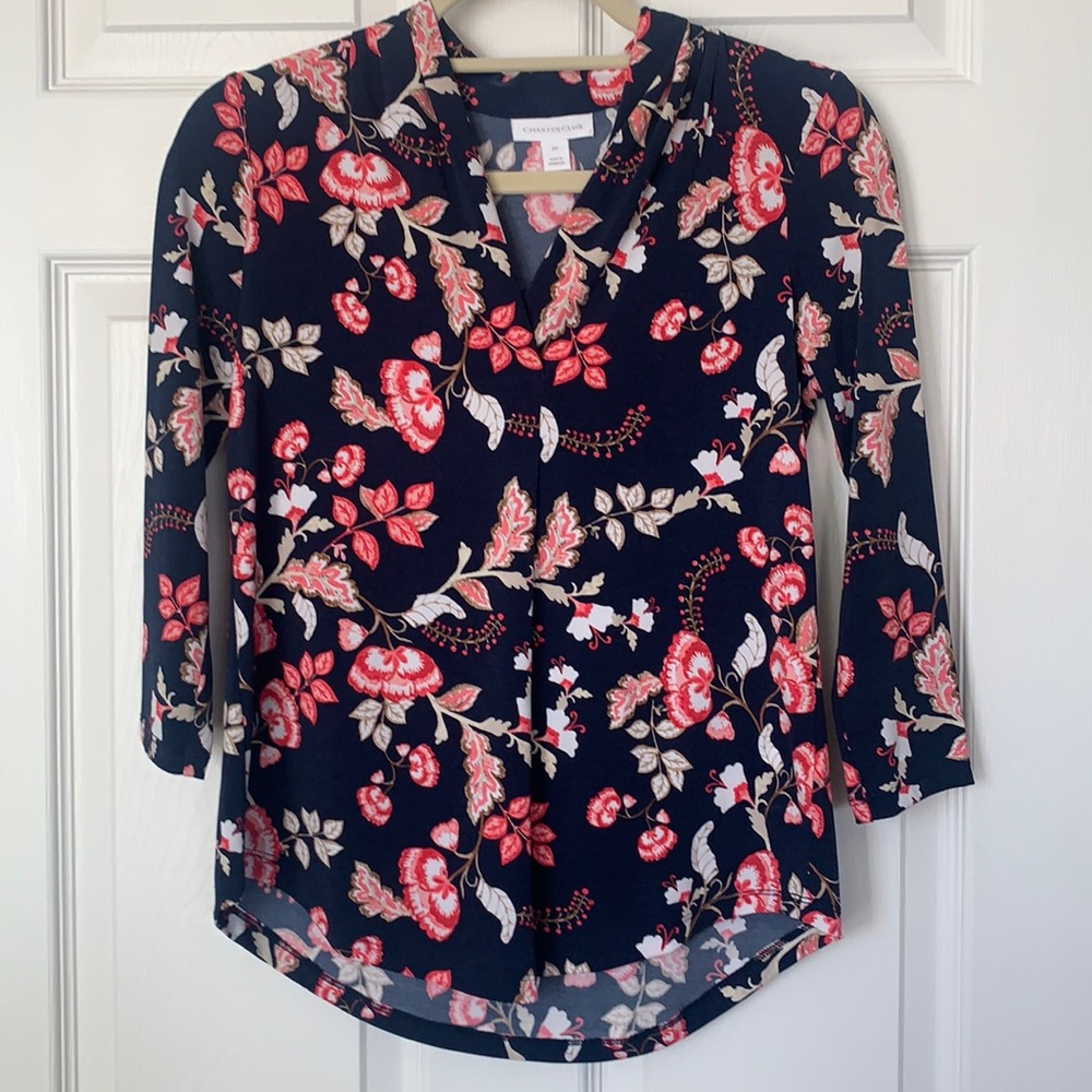 Charter club floral blouse